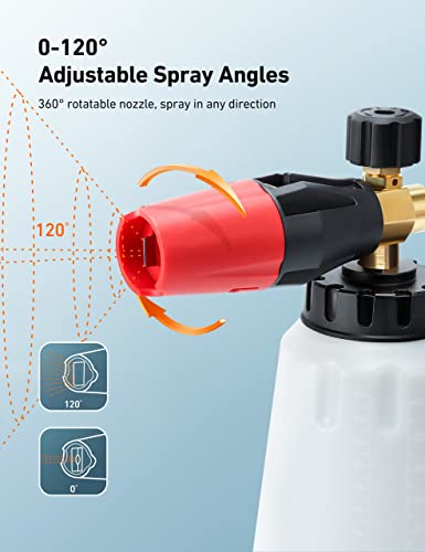 Astroai KFCWR Foam Cannon, Heavy Duty Car Foam Blaster Wide Neck Adjustable Snow Foam Lance And Thick Foam thumb #3