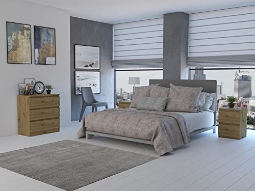 Commode M3 Artisan Topeshop avec 3 tiroirs de rangement pour chambre