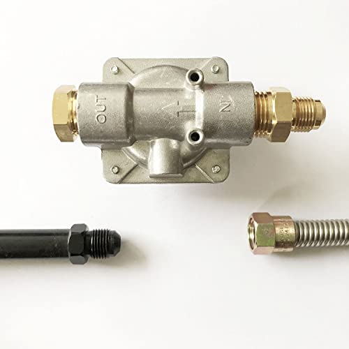 GRILLJOB Natural Gas Grill Regulator with 2 Brass Fittings Gas Pipe in