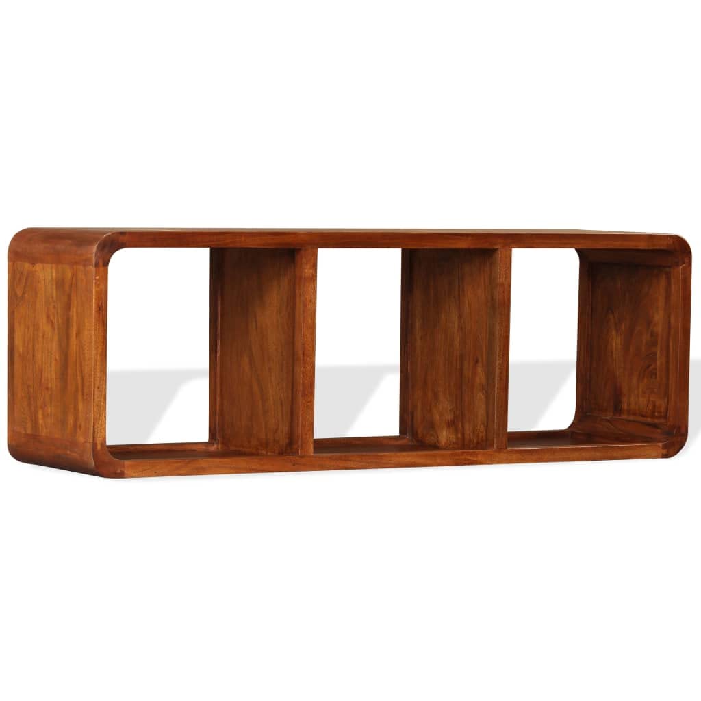 Mobile basso per TV in legno di acacia massiccio, 120 x 30 x 40
