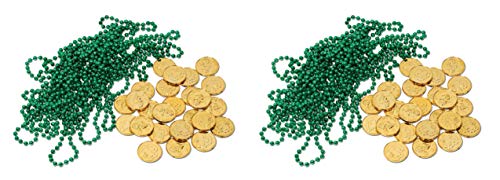 Sachets en plastique Leprechaun Loot Beistle vert et doré pour décoration de table Saint-Patrick