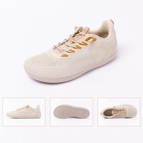 Barefoot Walking Shoes of Women & Wide Toe Box Fashion Sneaker | Women's Breathable & Comfortable Non-Slip Vitality Running Shoes Zero Drop Minimalist Shoes Footwear Grey2