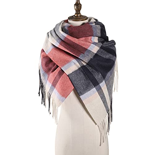 Women's Wool Scarf | Scottish Tartan Pashmina Shawl | Winter Warm Oversized Wrap | Long Plaid Lattice Scarf3