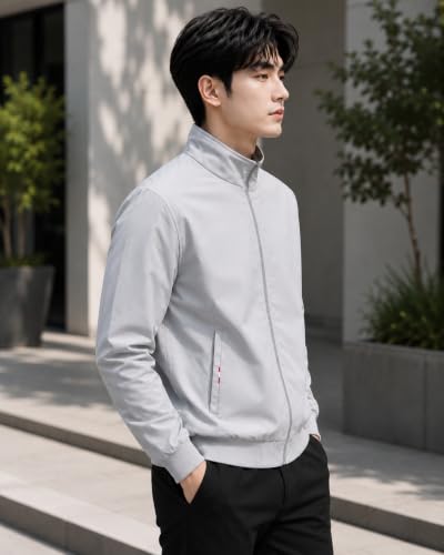 Image of TAGAS Men's Regular Jacket Fit For Casual Wear || Low-Cut Standing Collar || Men's Track Jackets | Stylish Jacket For Men ||Regular Fit Zip-Up Casual jacket|| bomber jacket for men