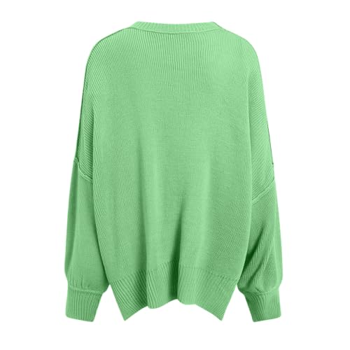 Women's Oversized Side Slit Sweaters Batwing Sleeve Mock Neck Jumper Tops Chunky Knit Pullover Sweater3