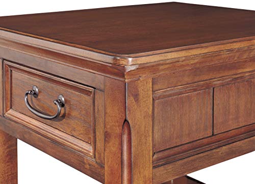 Signature Design By Ashley Woodboro Traditional Square End Table With Drawer, Dark Brown #TOP4
