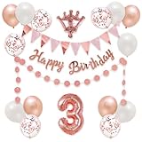 【風船屋】3歳 数字バルーン サプライズ プレゼント 手持ちサイズ バルーン 誕生日 飾り付け ピンク 王冠 プリンセス 女の子 かわいい (3歳)