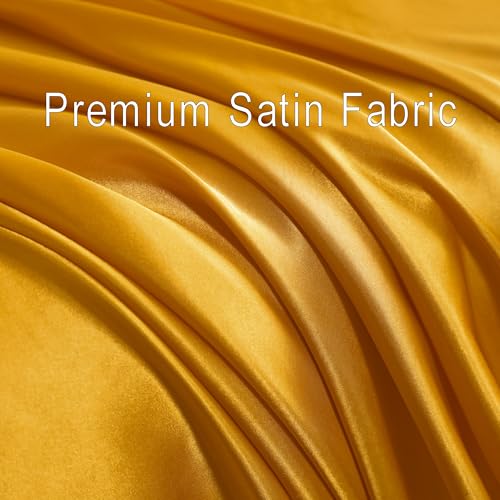 NTBAY Twin Satin Sheet Set, 3 Piece, Gold - image 7