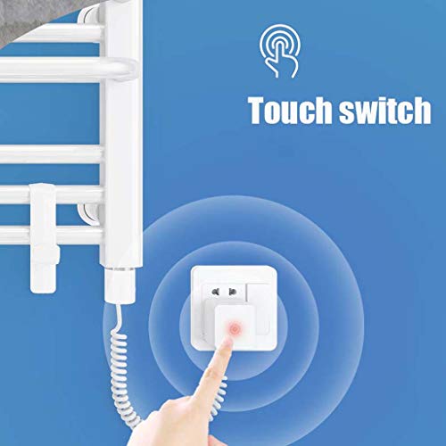 Porte-serviettes électrique blanc TJH avec support de séchage chauffant mural