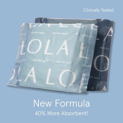 Image of LOLA Cotton Pads - Ultra Thin Pads with Wings - Organic Cotton Hypoallergenic Material - Organic Panty Liners - 36 Count, Regular (Pack of 2)