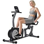 Soozier Recumbent Exercise Bike, Indoor Cycling Stationary Bike with Quiet 8-Level Magnetic Resistance, LCD Display, Adjustable Seat and Backrest for Home Gym Fitness Workout