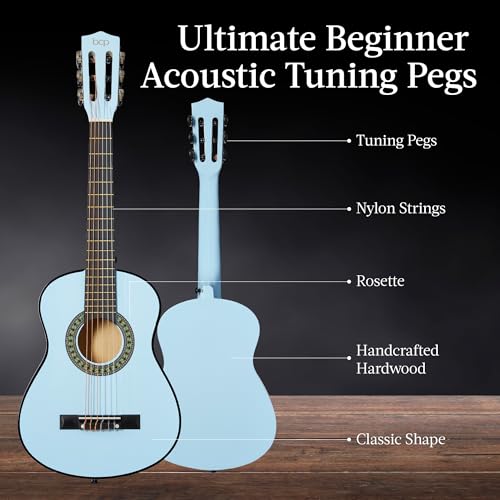 Image of Best Choice Products 30in Kids Acoustic Guitar Beginner Starter Kit with Strap, Case, Strings - Light Blue