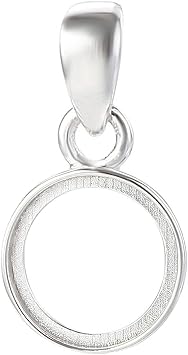 925 Sterling Silver Bezel Cup Tray Pendant for Setting fit 8mm Round Cabochon Pendant Blank Base for DIY Jewelry Craft
