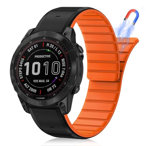 HaruYo QuickFit 22 mm Magnetic Nylon Watch Strap for Garmin Fenix 8 47 mm/Garmin Fenix E 47 mm/Garmin quatix 7 Pro 47mm/ MARQ Athlete/Golfer/Commander (Gen 2) /Fenix 7 Pro Solar/7
