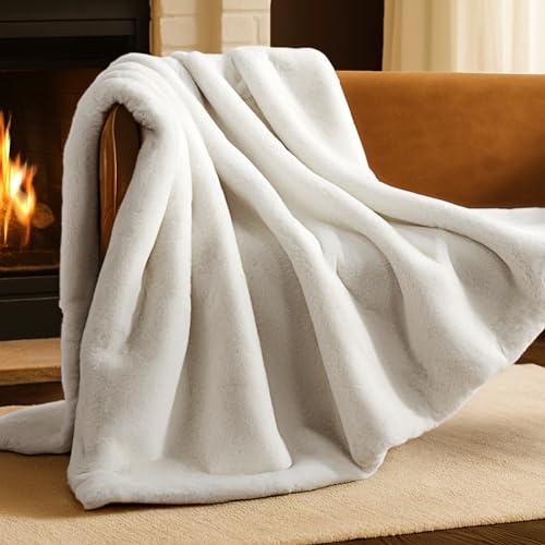 Bare Home Faux Fur Throw Blanket - Ultra-Soft Luxurious - Cozy Wa...