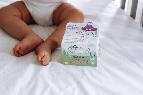 Image of Jack N' Jill Baby Gum & Tooth Natural Cotton Wipes, 25 Count (Pack of 2)
