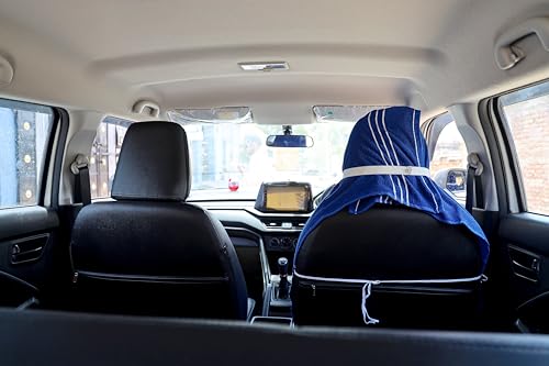 Image of ROMAN HOME 100% Superfine Cotton Solid Large Luxury Office Chair Towel with Tie Knot 450 GSM - (Pack of 1) Original Product AS PER Picture Shown (1, car Blue)