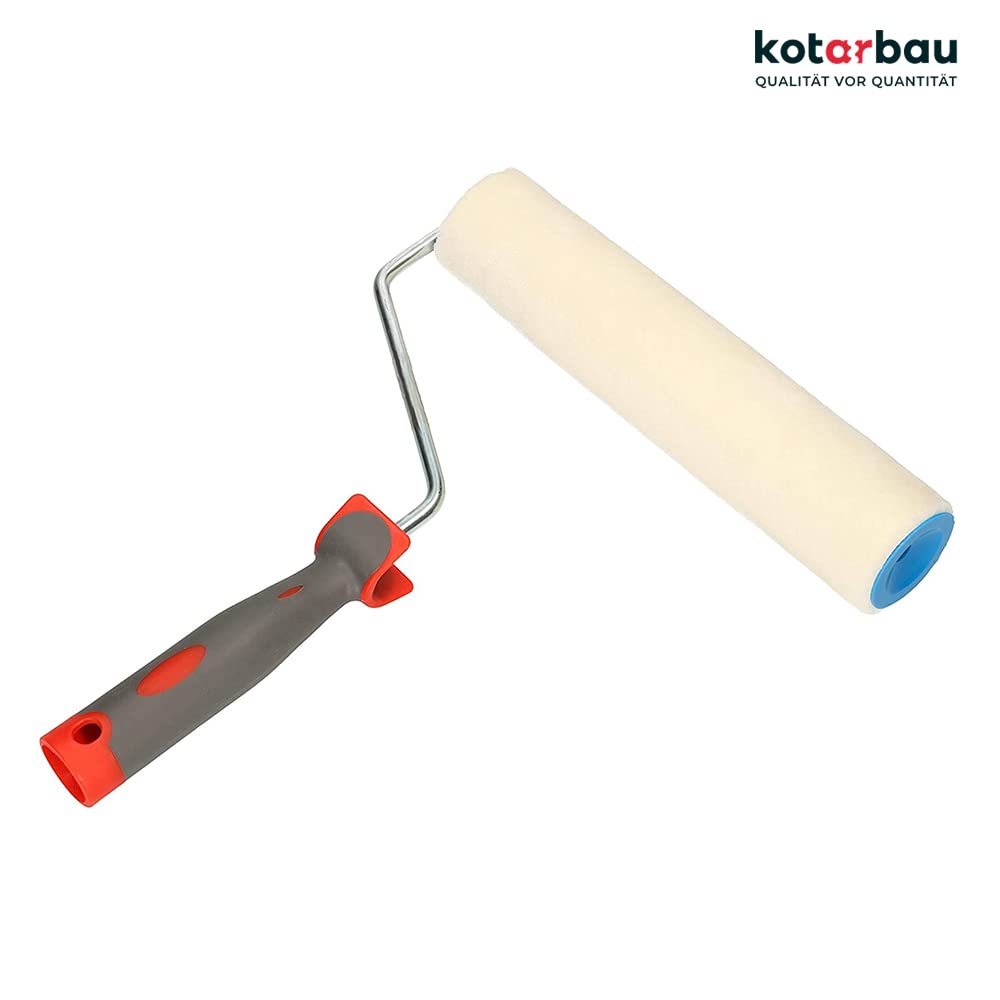KOTARBAU 5er Set Velours-Farbroller 250 mm mit Gummigriff Farbwalze Pinsel Walzenbürste Rollerwalze Rollerpinsel für Anstricharbeiten und Renovierung