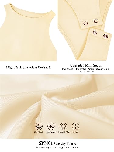 Bestart High Neck Sleeveless Halter Bodysuit #TOP28