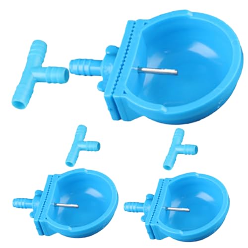 YARNOW 3個 自動水飲み場 ペット 濡れた 大きい ボウル ウサギケージ水フィーダー ウサギの飼育用水入れ 自動ウサギ給餌器 ウサギの水入れ プラスチック Blue