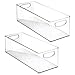 mDesign Plastic Office Supply Organizer - Storage Holder Bin with Handles for Desk Drawer, Cabinet - Pencil, Pen, Envelope and Supplies Container Basket - Ligne Collection - 2 Pack - Clear