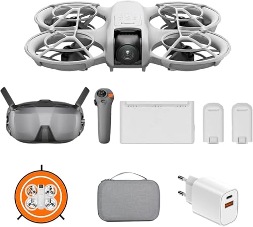 Image of DJI Neo Fly More Combo with Accessories, Mini Drone with 4K Camera, 135 g Self-Flying Drone, Follow Me Function, Hand Start, AI Motif Tracking, Stabilised Video, with RC-N3 and 3 Batteries