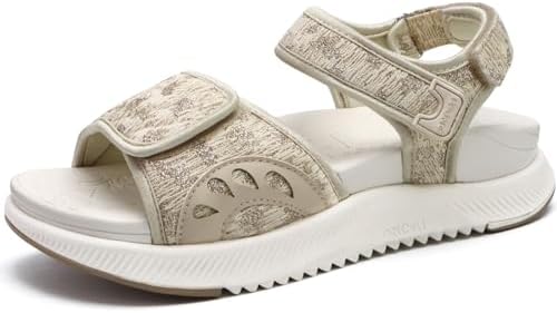 ONCAI Walking Sandals Women,Arch Support Hiking Sandals with Orthotic Outdoor Footbed for Plantar Fasciitis,Water Athletic Platform Sandalias Mujer with 3 Adjustable Strap (US Size 6-12)