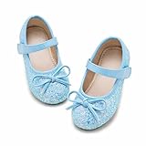 Otter MOMO Toddler/Little Girls Mary Jane Ballerina Flats Shoes Slip-on School Party Blue Dress Shoes Size 1