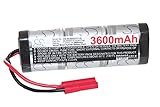 Batterie Ni MH 3600mAh 7.2V avec connecteur Gold Plug pour maquettes motorisées: Voitures, Helicoptères, Avions, Bateaux etc.