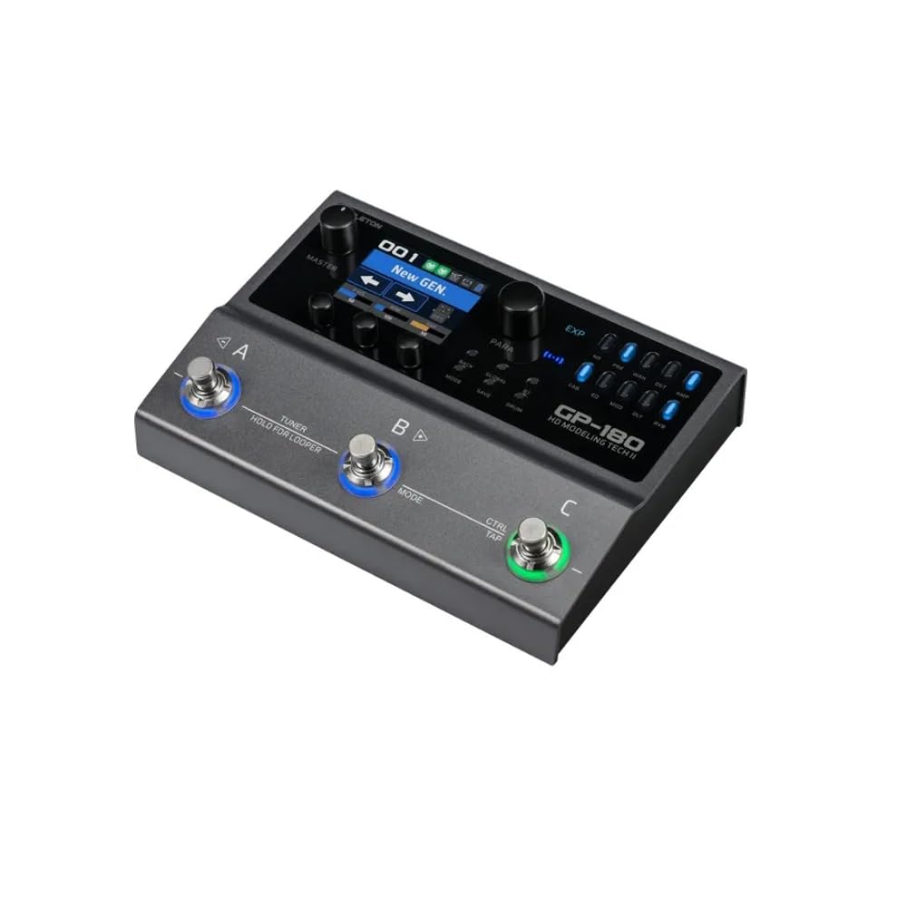 Valeton GP-180 Multi-Effektprozessor Gitarre (Gitarreneffekt Pedal, 200 Effekte, SnapTone NAM, 3 Fußschaltern, True Bypass, Looper, 6h Akku, Bluetooth App, MIDI), Schwarz