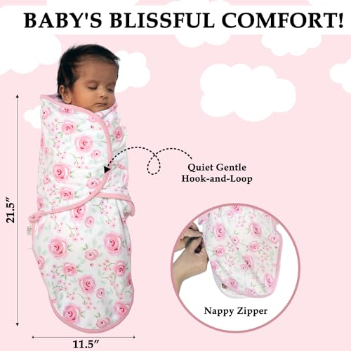 Image of 3 Pack Organic Swaddles Sacks For Newborns, Baby Girls, Boys, Soft & Snug Newborn Sack, Nursery Swaddling Blankets