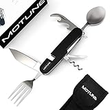 cuchara colorado rv camping Multifuncional: la herramienta de camping Motune tiene 6 funciones como tenedor, cuchara, cuchillo, abridor de botellas, abrelatas y sacacorchos.
