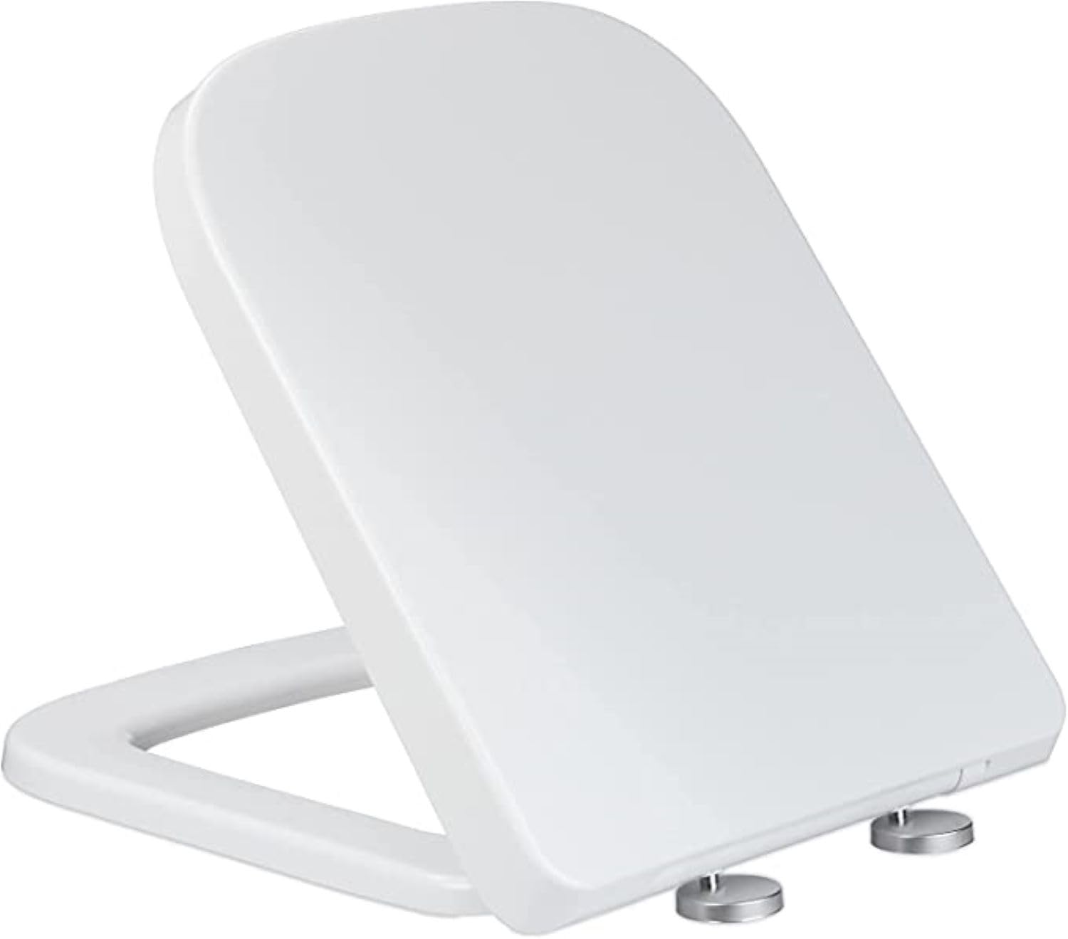 Aan White Rectangular Square Soft Close Toilet Seat Seat Quick Release Loo Seat Easy Cleaning, Easy Installation With Adjustable Hinges Uf