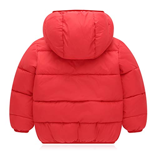 Image of Happy Cherry Boys Girls Winter Thick Jacket Warm Fleece Fur Lining Zipper Hooded Windproof Coat Outwear for 1-7 Years