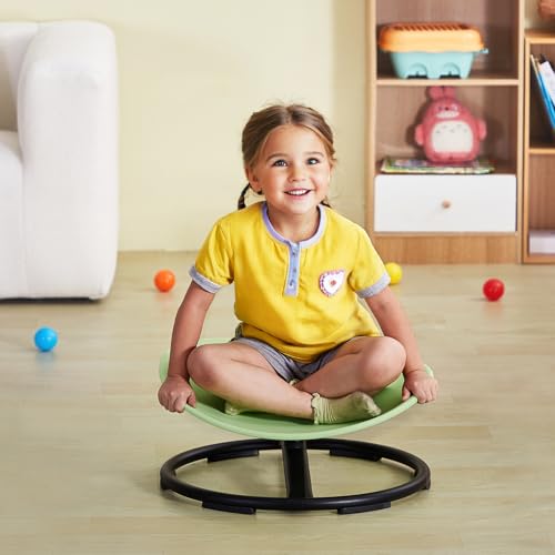 Image of VEVOR Kids Swivel Chair, 220 LBS Capacity, Sensory Spinning Chair, Autistic Kids Sensory Toy Chair with Non-Slip Metal Base, Toddler Sit and Spin for Coordination Balance Focus Training Green