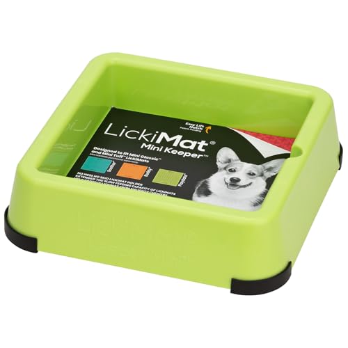 LickiMat Mini Keeper. Designed to Enhance LickiMat Experience and Extend LickiMat into Full Feeder for Small Dogs. (Green)