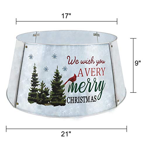Alladinbox A-2020071420 Christmas Tree Collar, Metal Christmas Tree Ring (21-Inch Diameter Base), Willow Tree Skirt thumb #1