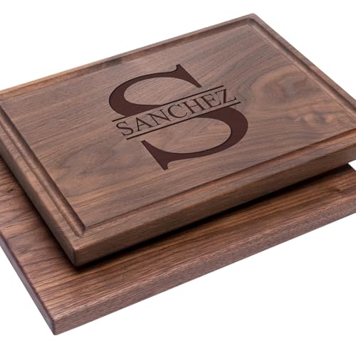 Tabla de cortar rectangular personalizada con monograma miniatura 1