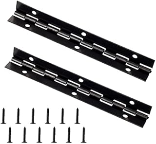 Piano Metal Hinge,2Pcs Black Chrome Plated Long Hinge 270 Degree Open Folding Piano Hinges Thick Iron Furniture Hinge Heavy Duty Piano Hinge with Screws for Pianos Cabinet Doors Windows Boats