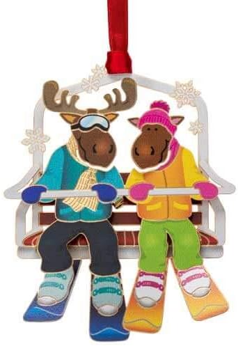 Beacon Design Moose on Chairlift Ornament