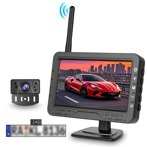 Rimoody Caméra de Recul Sans Fil, 4.3 Pouces HD IPS...