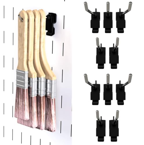 Image of 3-inch Wire Hook Model 113 Black | Compatible with Wall Control | for Tool Wall Organization of Combination Wrenches, Adjustable Wrenches, Hammers, Paint Brushes, Merchandise, More | 10-Pack