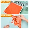 IModeur Orange Heat Transfer Vinyl — 30.5 x 152.5 cm(12'' x 5 Ft) Iron on Vinyl for Fabric, PET Backing Orange Vinyl for T-Shirts, Clothes, Hats, Bags and Other Textiles, HTV Vinyl Roll Easy to Weed #3