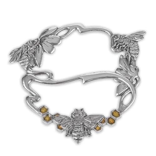 Image of A E Williams Scarf Ring Luxury Fine Pewter Round Handmade Scottish Clip Accessory for Women