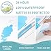 Twin Mattress Protector Waterproof- 2 Pack Washable Mattress Cover Twin Size Fitted Bed Pad Noiseless Plastic Protection Up to 18” Allergy Mattress Protector Soft&Breathable（White）