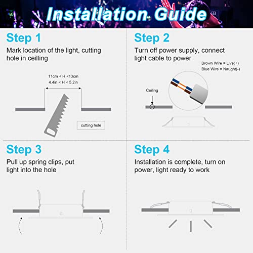 Esbaybulbs Led Recessed Lighting, 4 Inch 10W Rgb Recessed Light Color Changing W/Remote Control Led Ceiling Panel Light 10 Pack #TOP5