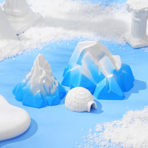 Image of Kisangel 3pcs Miniature Arctic Scene Figurines PVC Mini Glacier and Igloo Model Mountain Figurine Mini Glacier Crafts for Micro Landscape Decoration