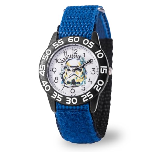 STAR WARS Watch for Boys Ages 3–7 Featuring Stormtrooper Dial – Galactic Gift for Kids Who Love Toys and Clone Trooper Adventures – Black Bezel,...