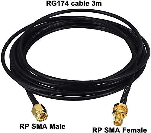 Image of High Gain 12dbi WiFi Router Universal Omni-Directional Antenna & 10ft RP-SMA Male to Female Extension Cable for Wireless Network Router, PCI /PCIe Card, USB Adapter, IP Camera 1 PCS