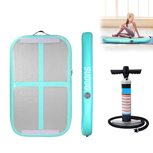 Triclicks 1M Inflable Pista de Aire para Gimnasia +1x Bomba Eléctrica Air Tumbling Track Mat Tumbling Estera de Gimnasio Tumbling Gimnasia Colchoneta Inflable para Gimnasio/Yoga/Taekwondo (Verde)